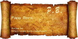 Papp Bors névjegykártya
