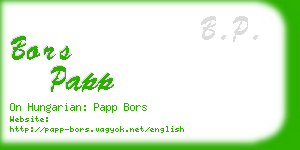 bors papp business card